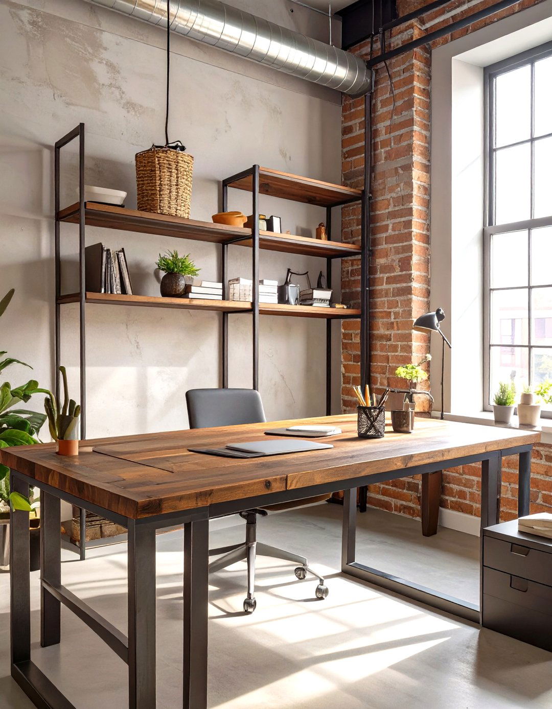 The Industrial Loft Desk Concept - 30 office desk organization ideas