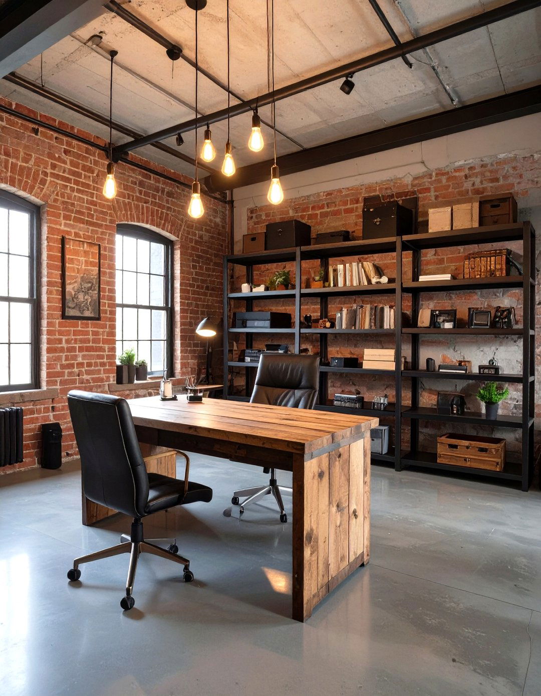 The Industrial Loft Garage Office - 30 garage office ideas
