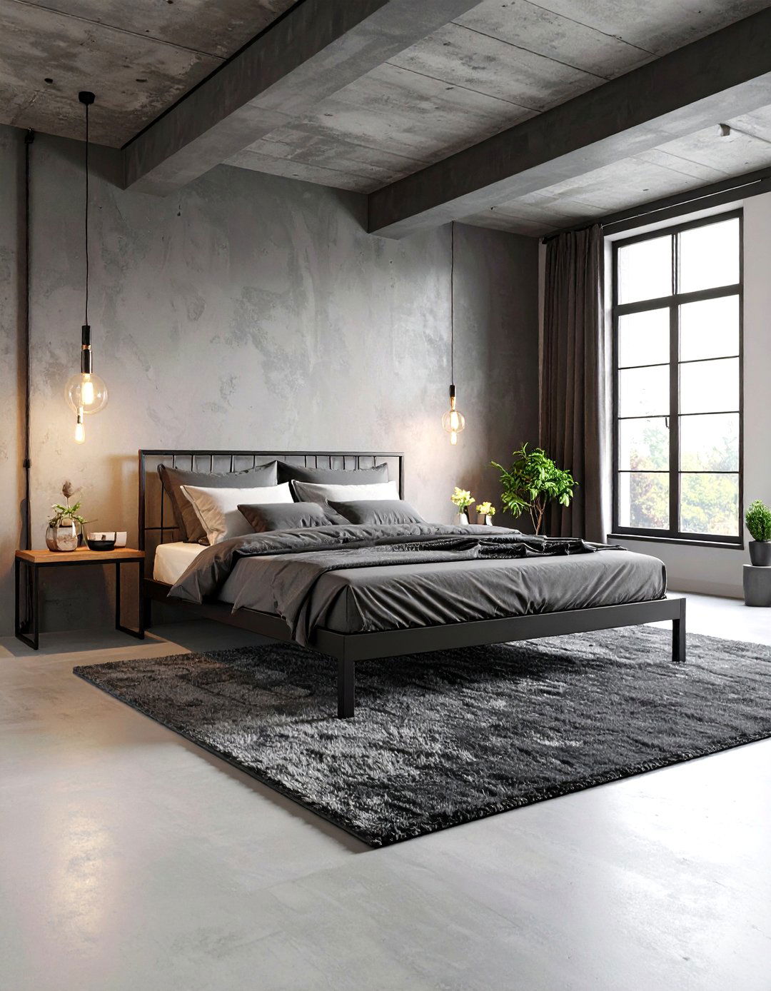 The Industrial Loft Grey Bedroom - 30 grey bedroom ideas