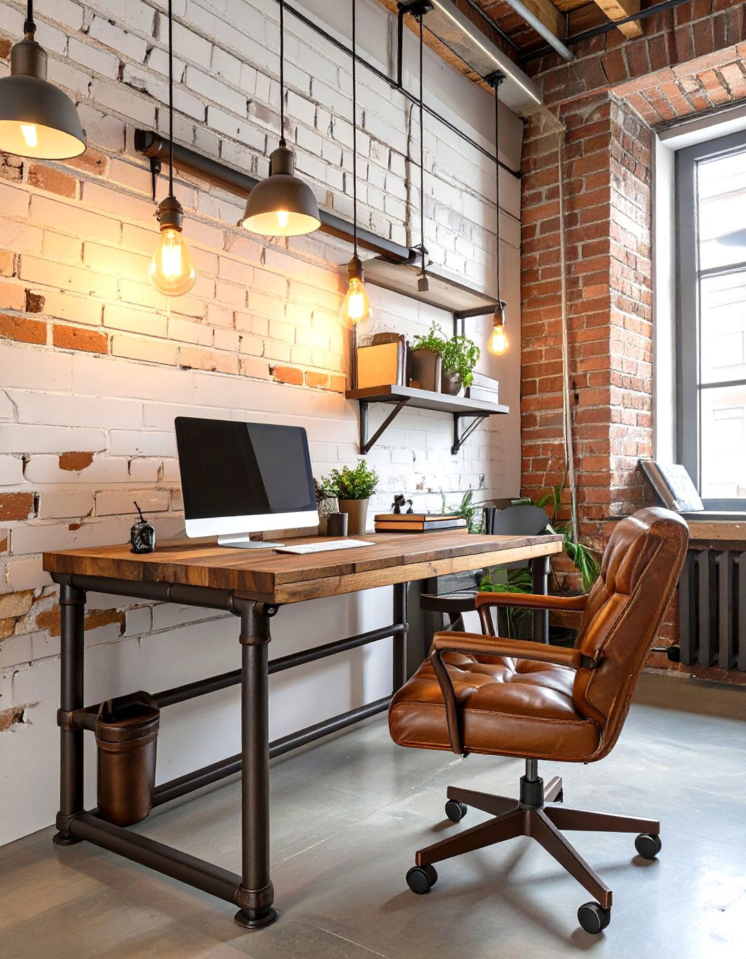 The Industrial Loft Home Office - 30 home office decor ideas for her