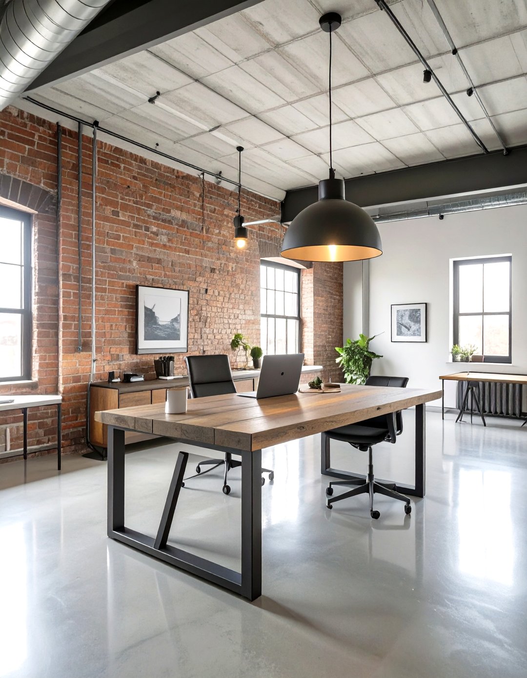 The Industrial Loft Home Office - 30 luxury modern home office ideas