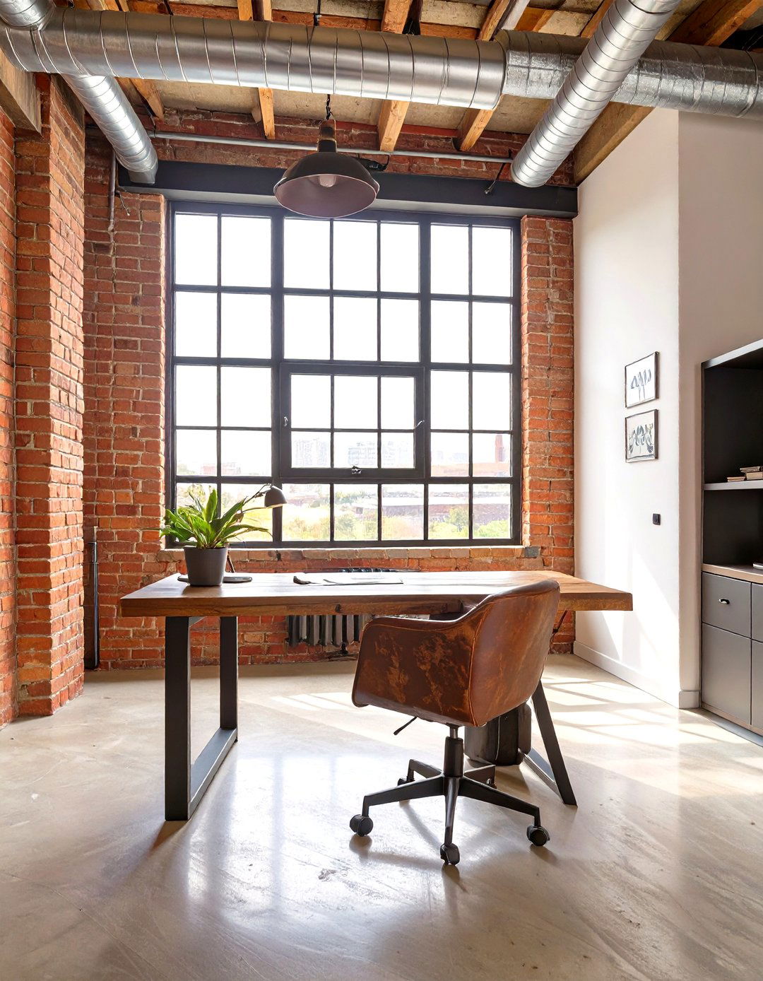 The Industrial Loft Home Office - 30 masculine home office ideas