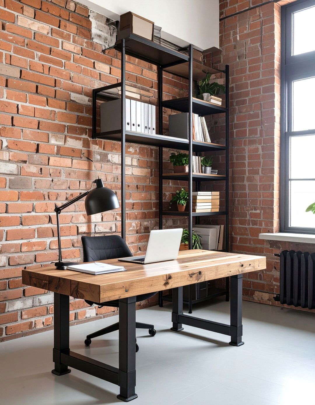 The Industrial Loft Home Office Corner - 30 home office organization ideas