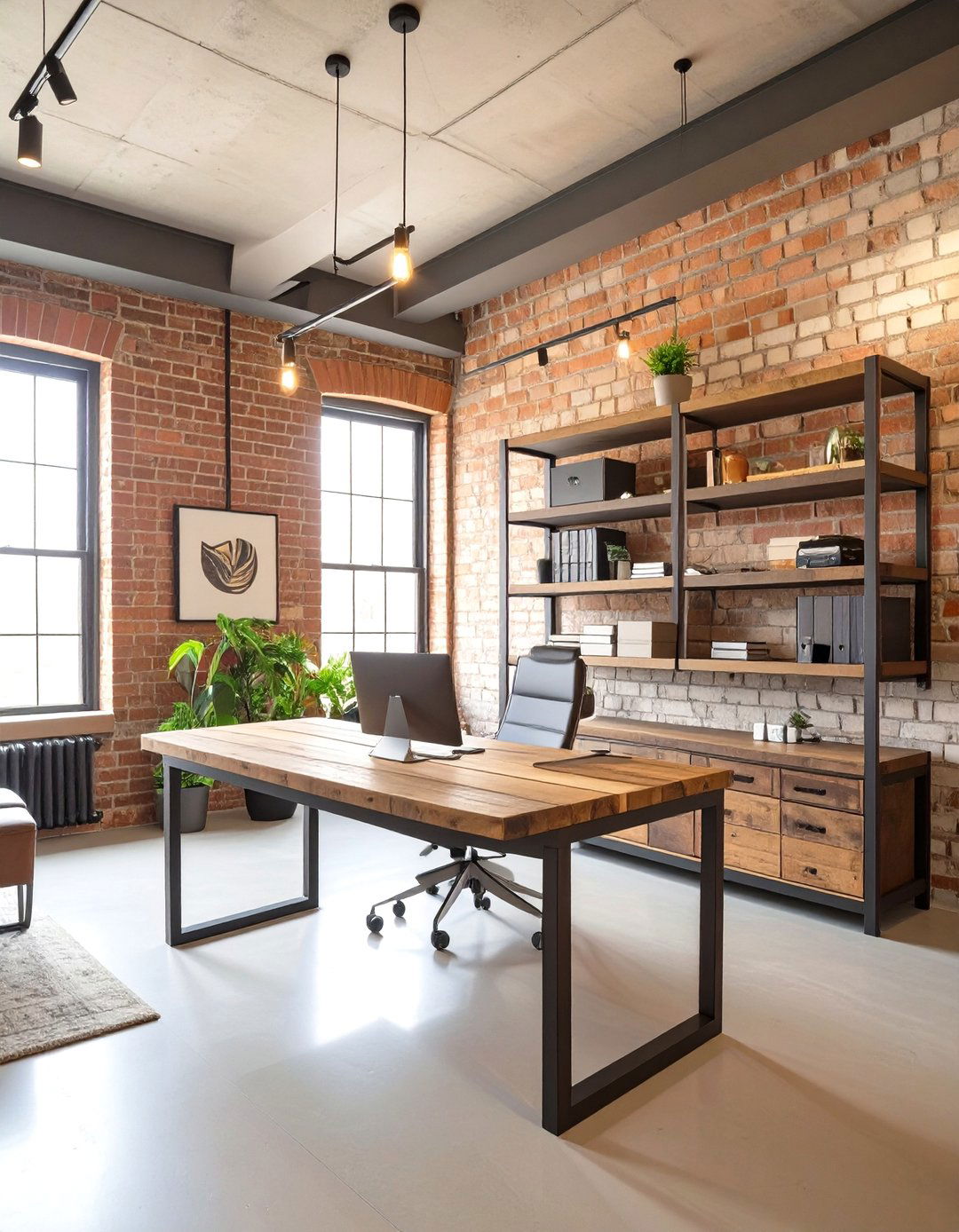 The Industrial Loft Home Office - 30 american home design ideas