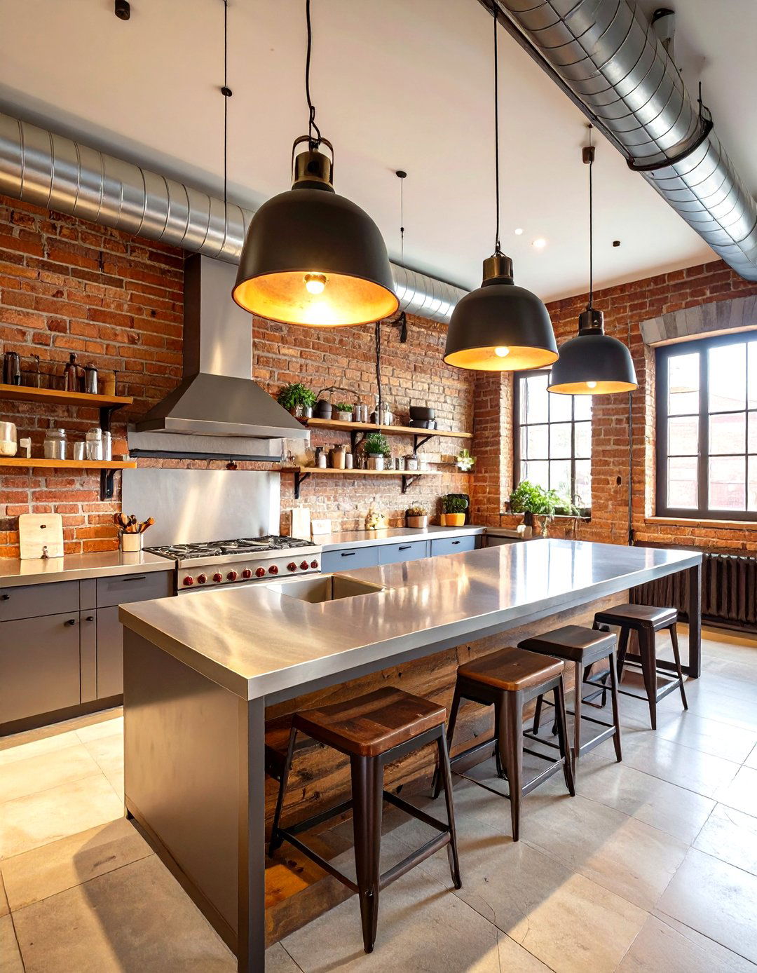The Industrial Loft Kitchen - 30 custom kitchen design ideas