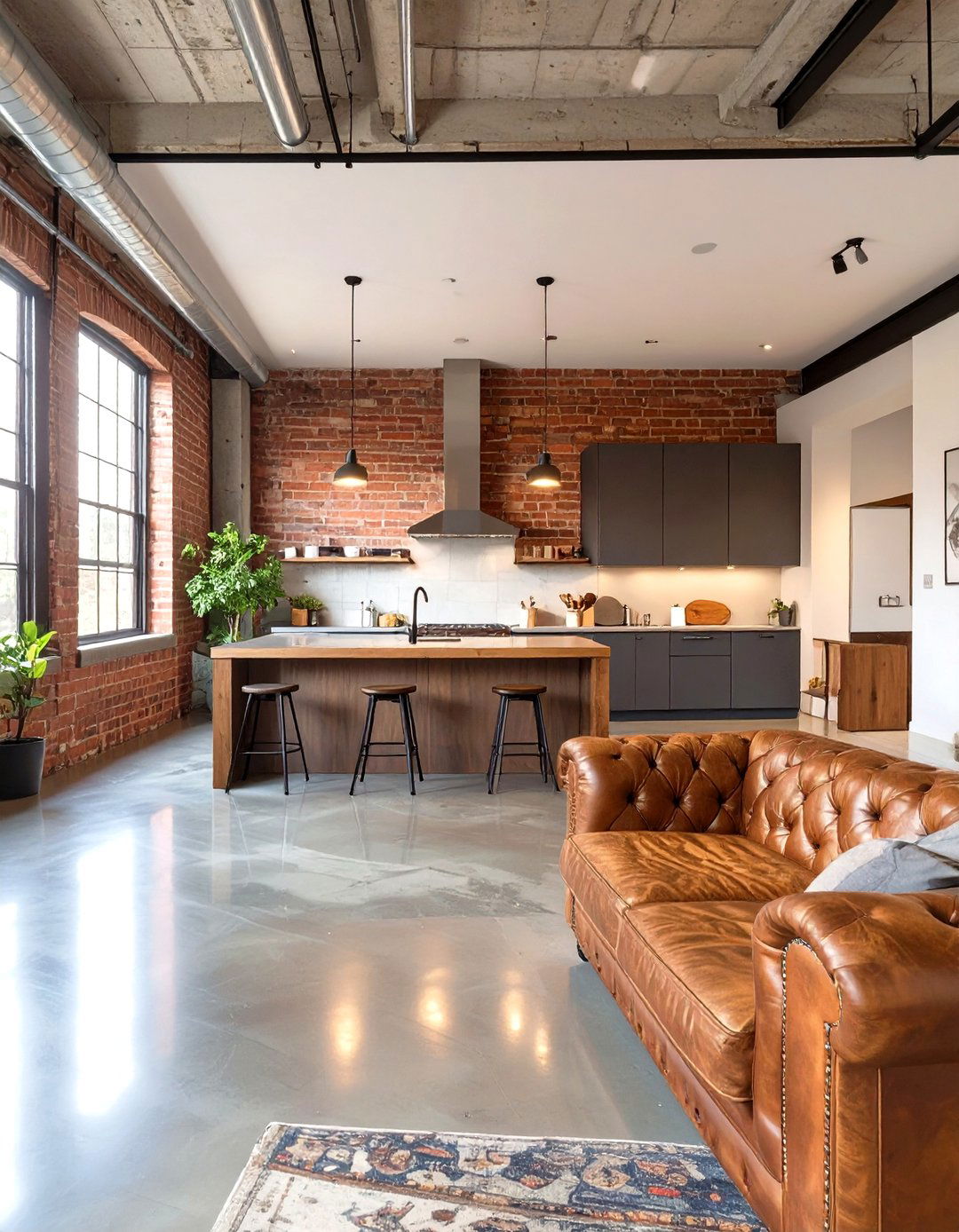 Industrial Open Floor Plan With Large Kitchen Reference: 30 Kitchen And Living Room Ideas For Open Floor Plans