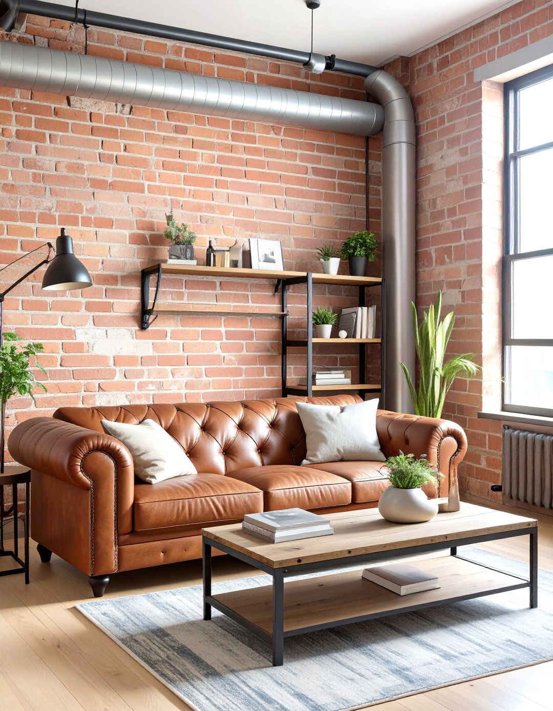 The Industrial Loft Living Room - 30 extra small apartment living room ideas