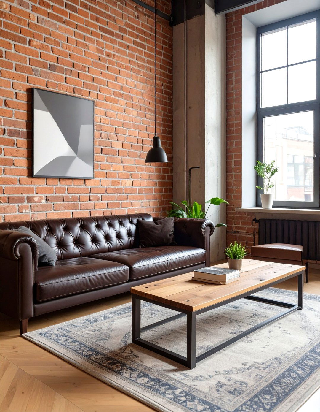 The Industrial Loft Living Room - 30 budget apartment living room ideas
