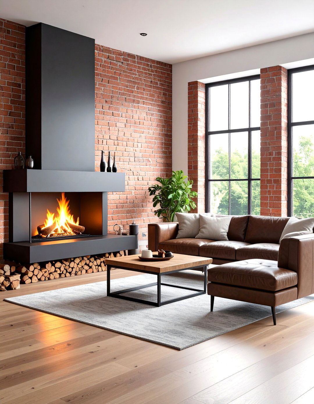 The Industrial Loft Living Room Corner Fireplace - 30 living room corner fireplace ideas