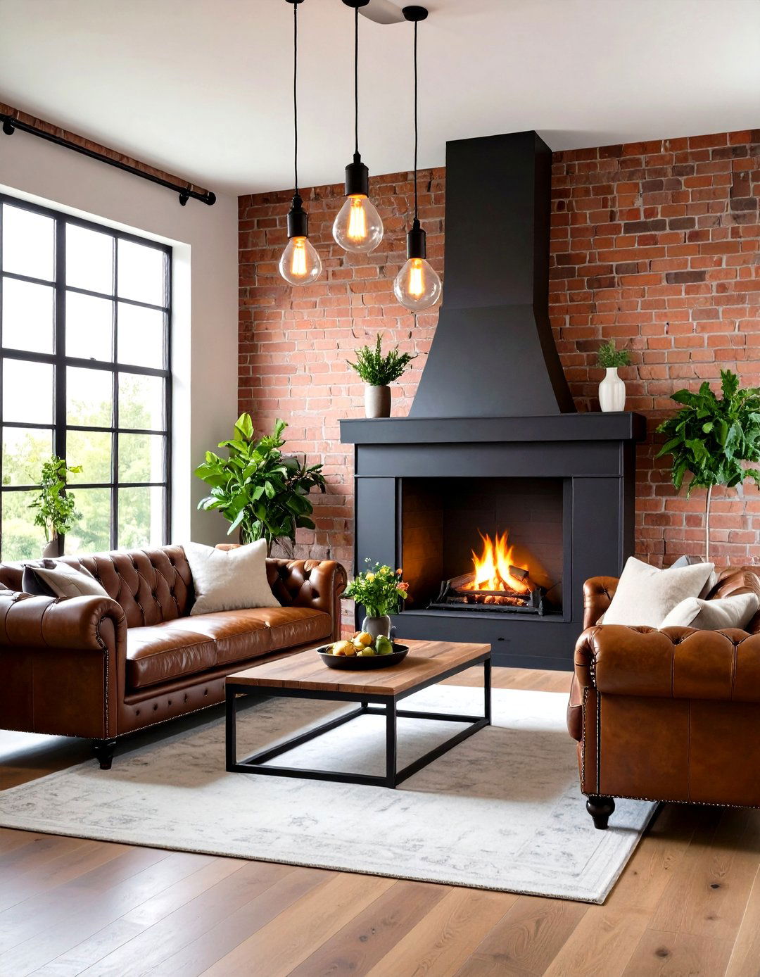 The Industrial Loft Living Room Fireplace - 30 living room with fireplace decor ideas