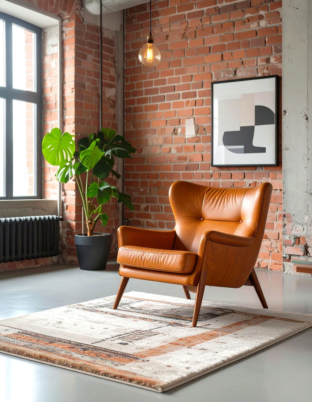 The Industrial Loft Living Room with Mid Century Furnishings - 30 mid century living room ideas