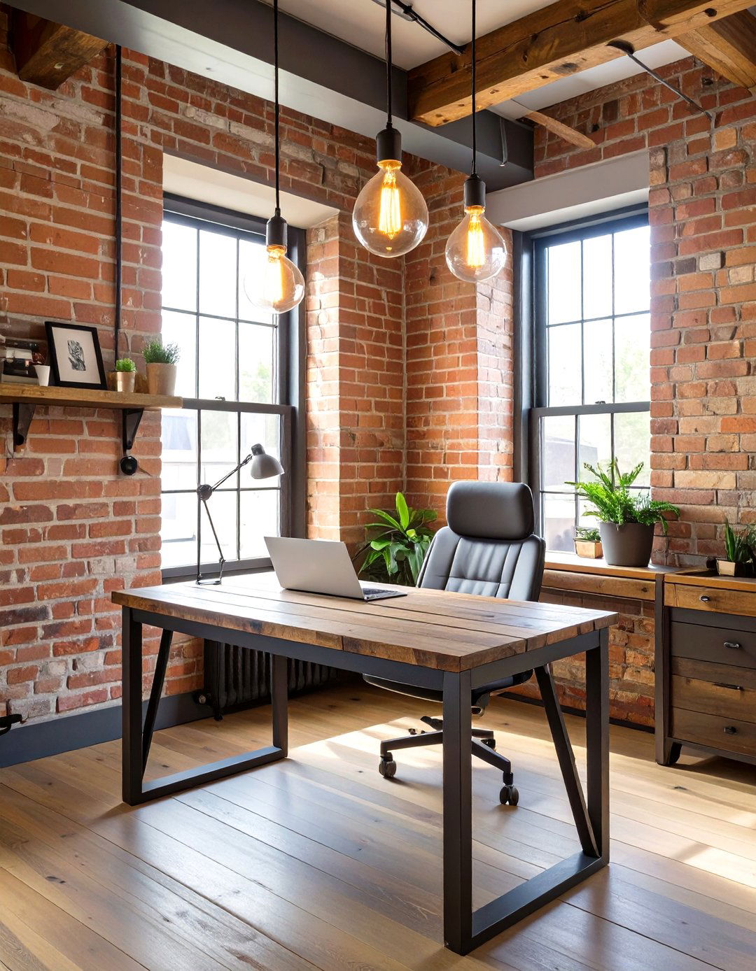 The Industrial Loft Office - 30 creative small office interior design ideas