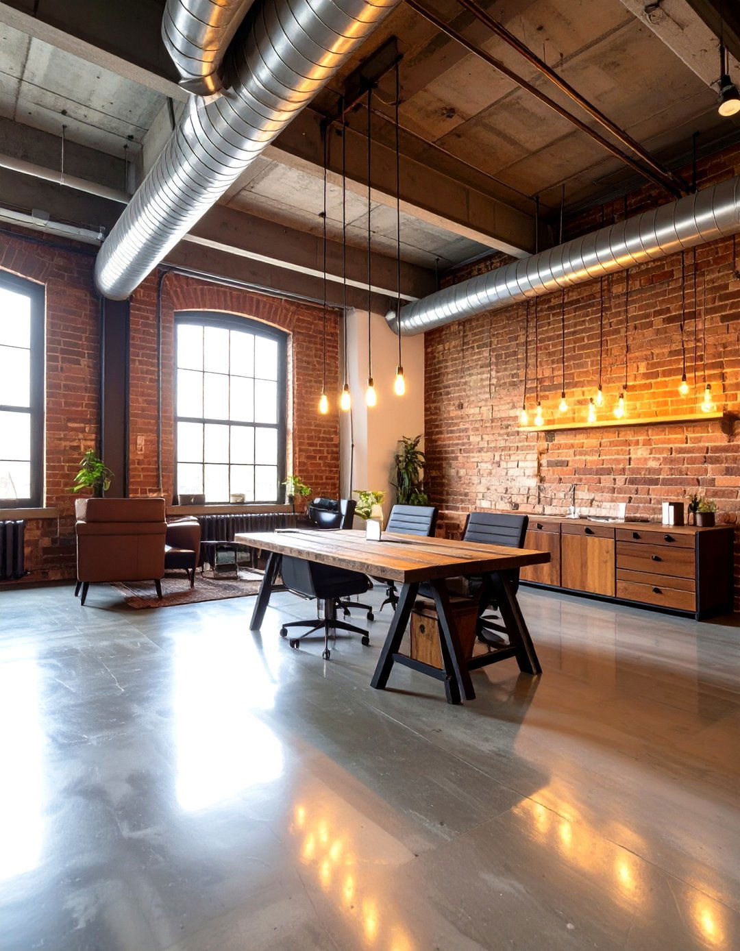 The Industrial Loft Office - 30 office decorating ideas for work