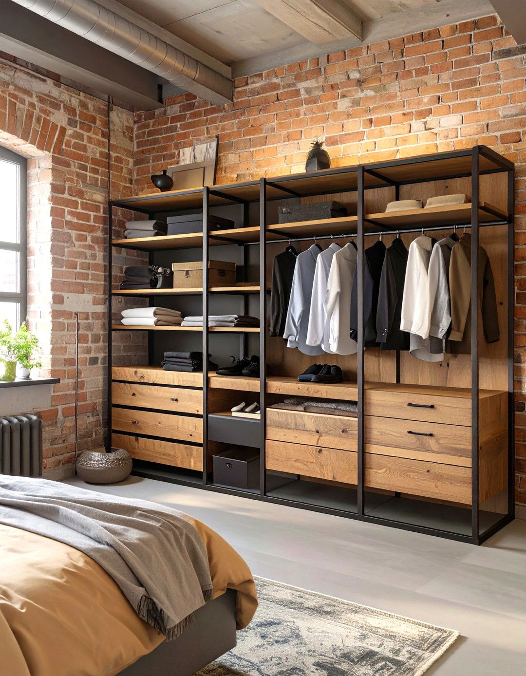 The Industrial Loft Open Wardrobe - 30 ikea closet ideas