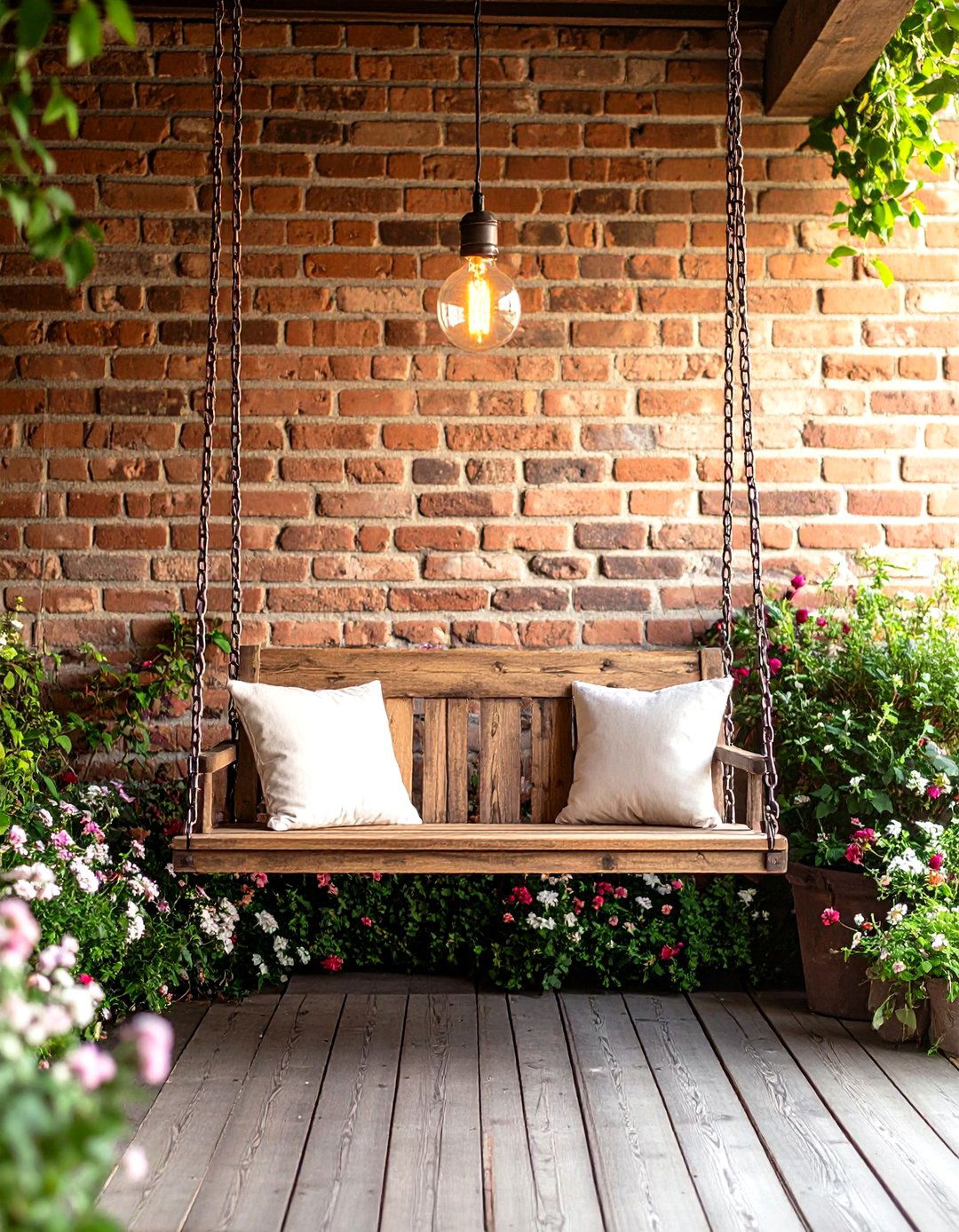 The Industrial Loft Porch Swing - 30 front porch swing ideas