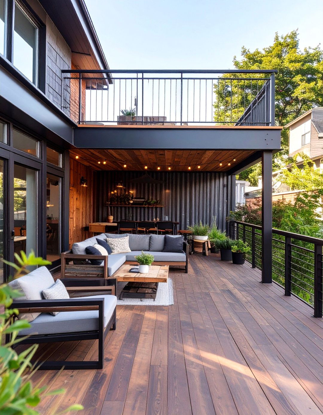 The Industrial Loft Style Deck - 30 back deck ideas
