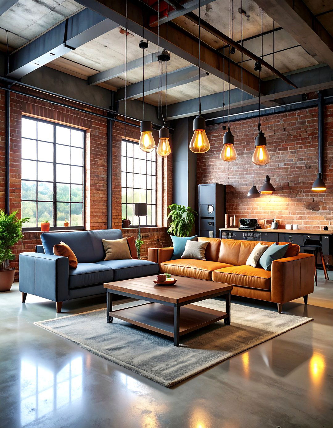 The Industrial Loft Style Lounge - 30 2 car garage man cave ideas