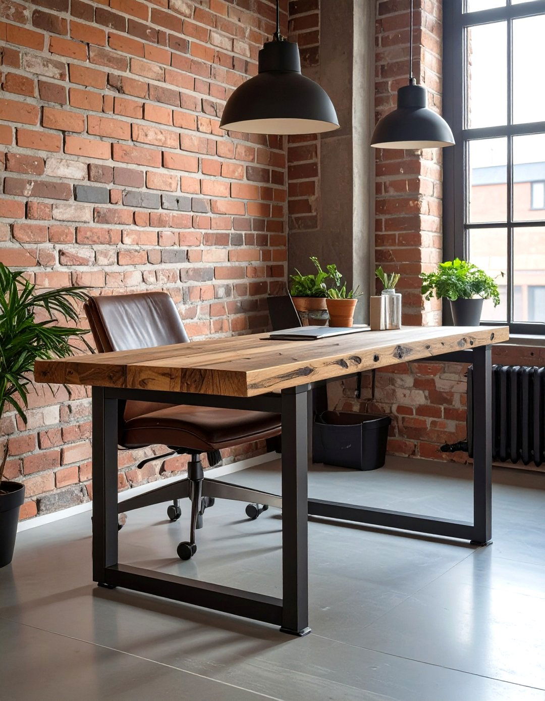 The Industrial Office Desk Corner - 30 office desk ideas