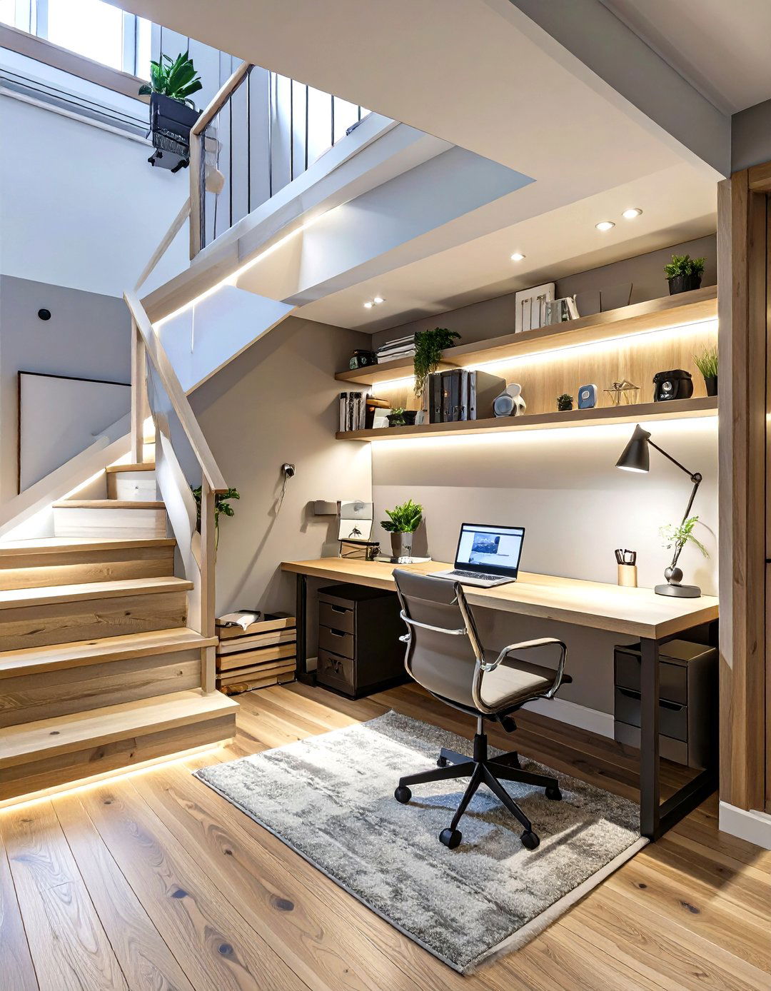 The Industrial Pipe Shelving Office - 30 modern office design ideas for small spaces