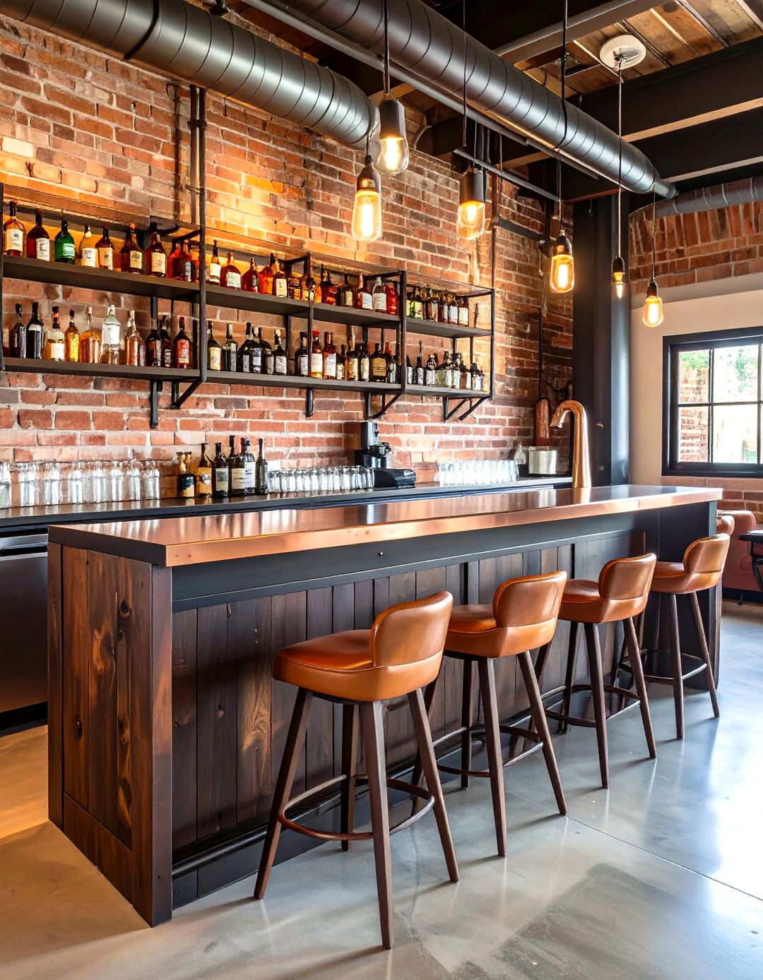 The Industrial Speakeasy Style Home Bar - 30 modern industrial interior design ideas