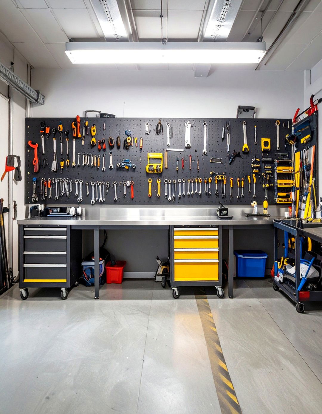 The Industrial Steel Pegboard System - 30 garage tool organization ideas