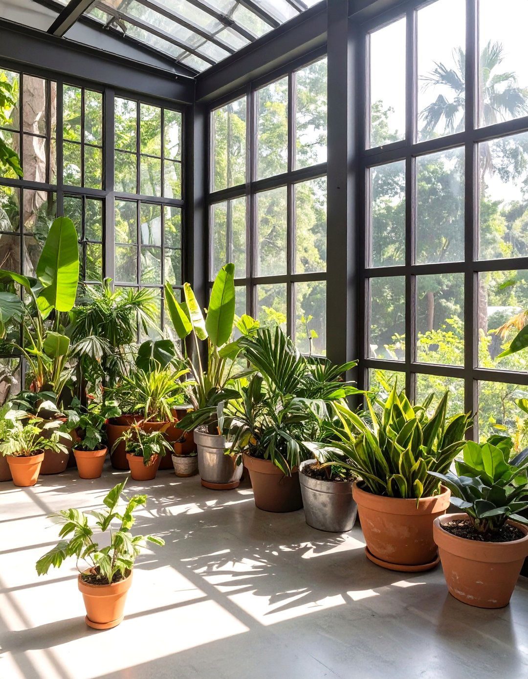 The Industrial Sunroom with Greenery - 30 industrial style interior design ideas