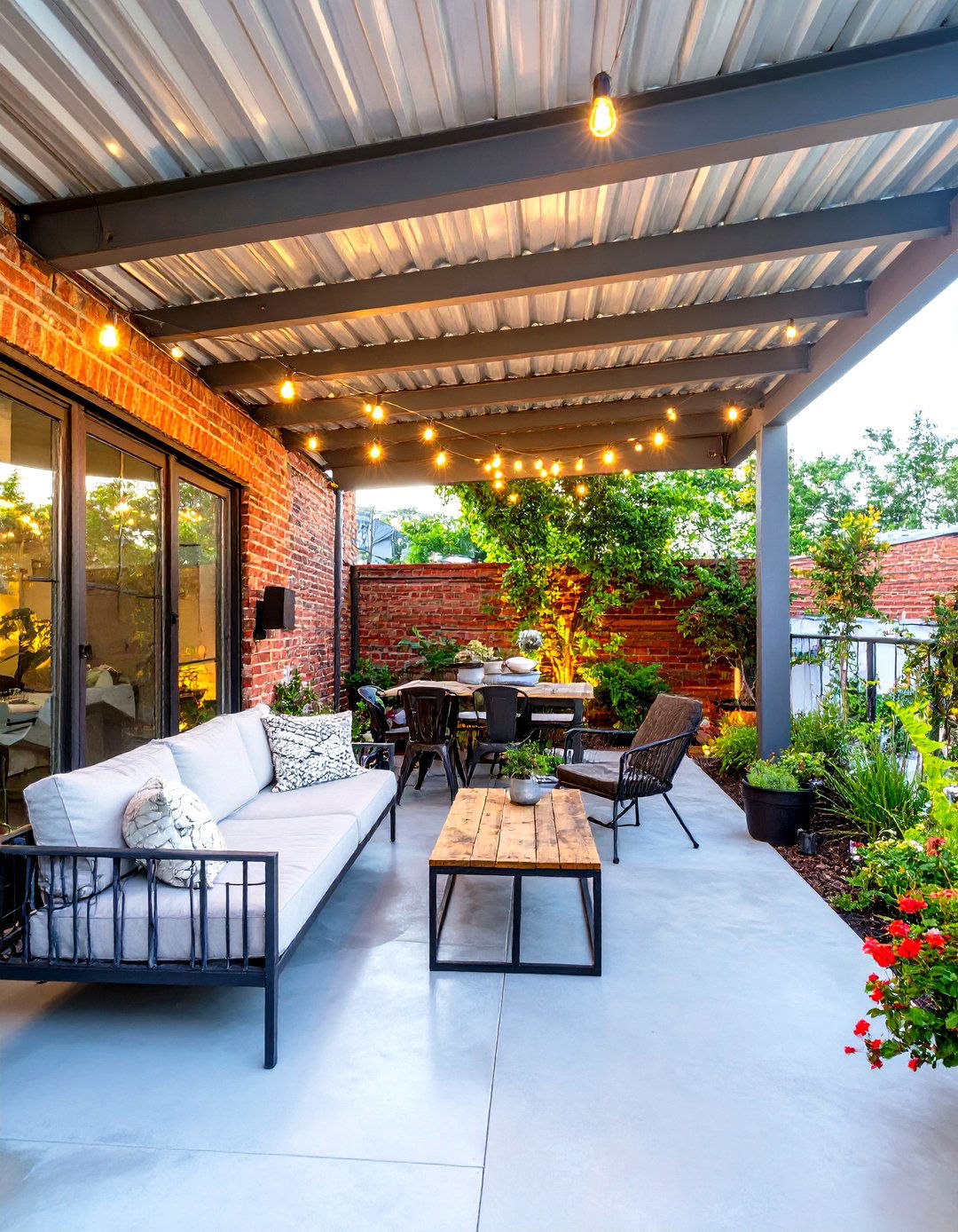 The Industrial Urban Terrace - 30 covered patio backyard patio ideas