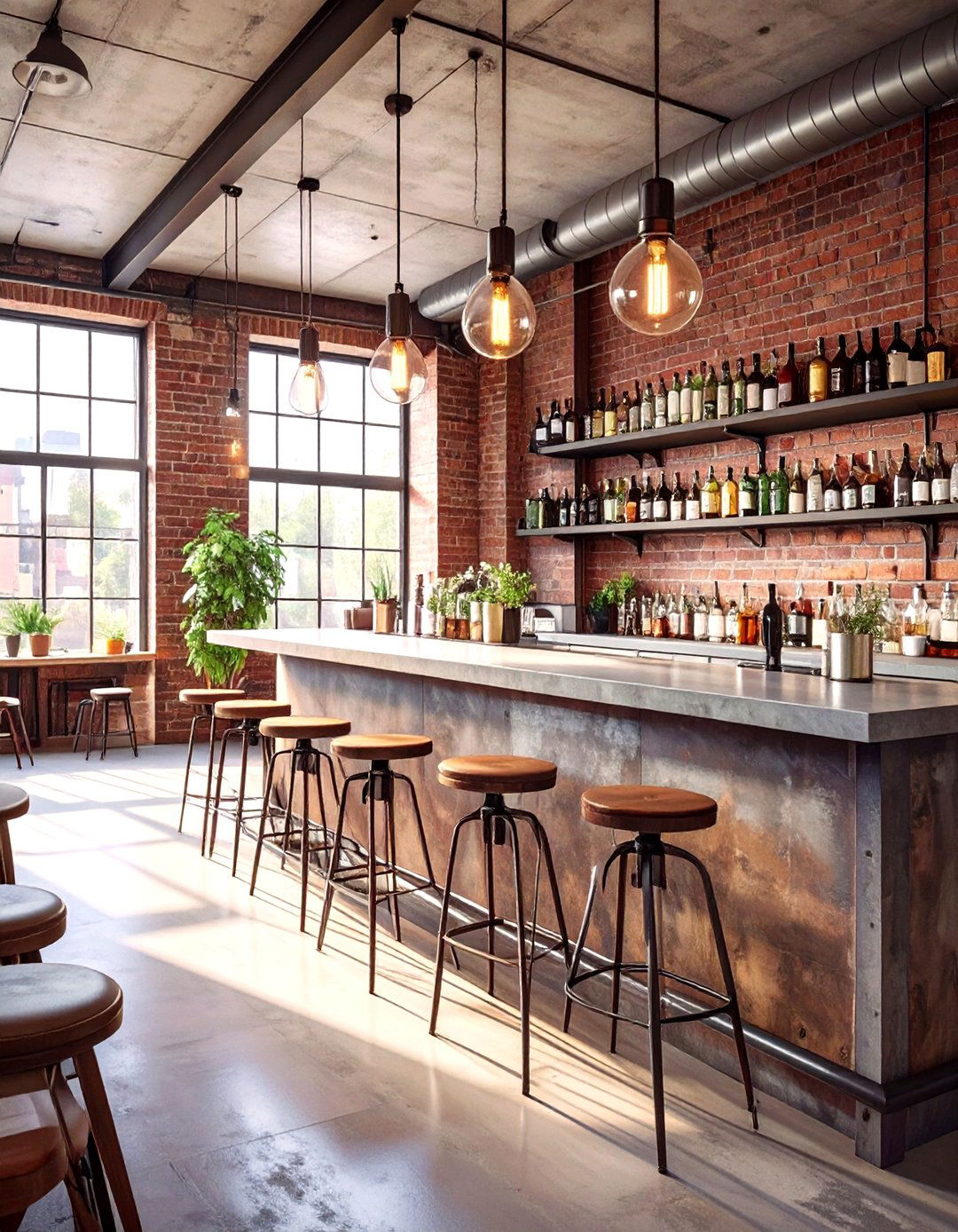 The Industrial Warehouse Bar - 30 man cave bar ideas