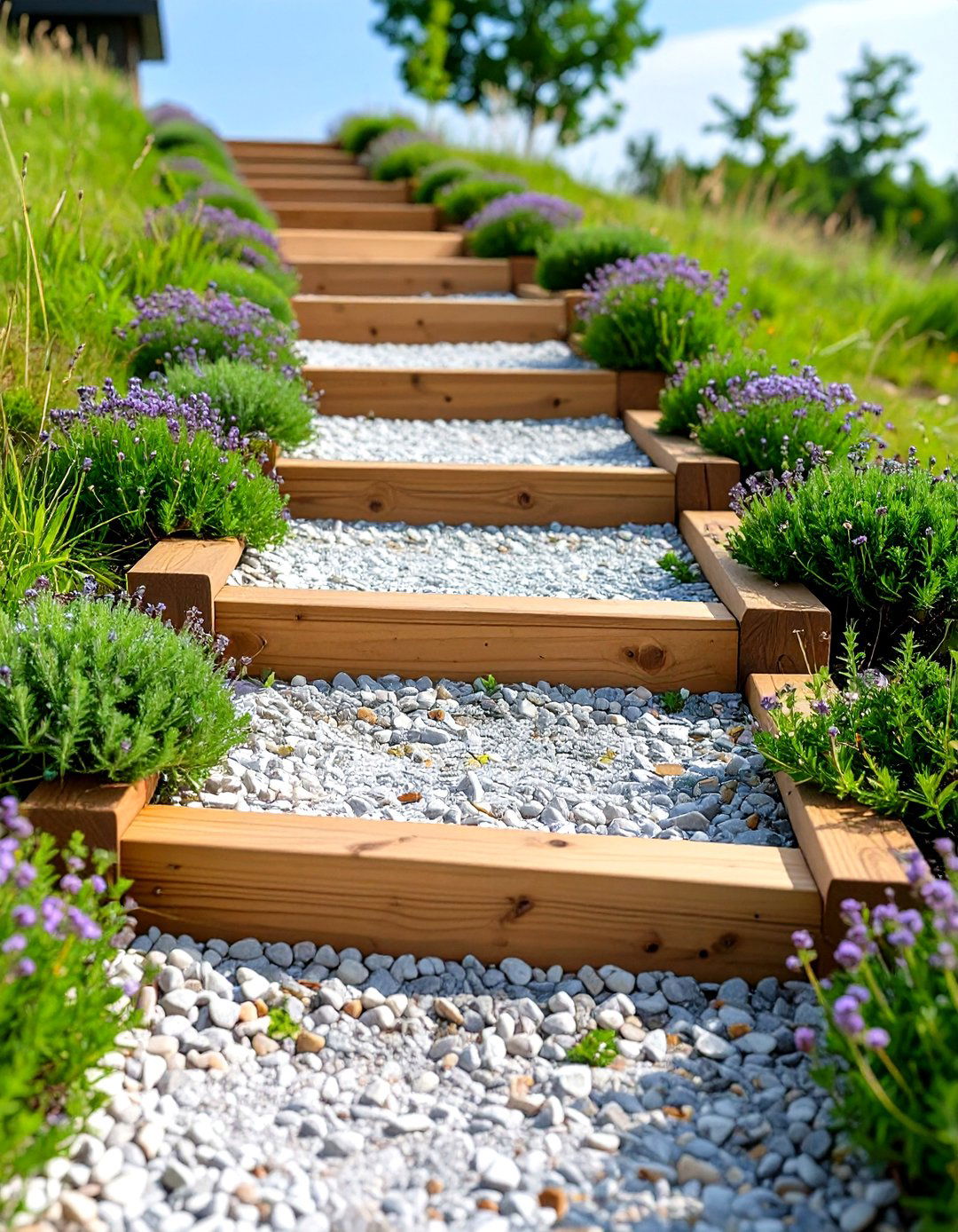 The Inexpensive Step and Riser Path - 30 hillside landscaping ideas on a budget