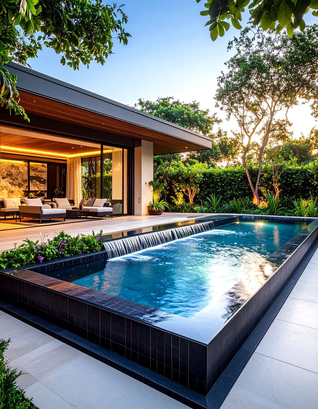 The Infinity Edge Garden Fountain - 30 backyard garden fountain ideas