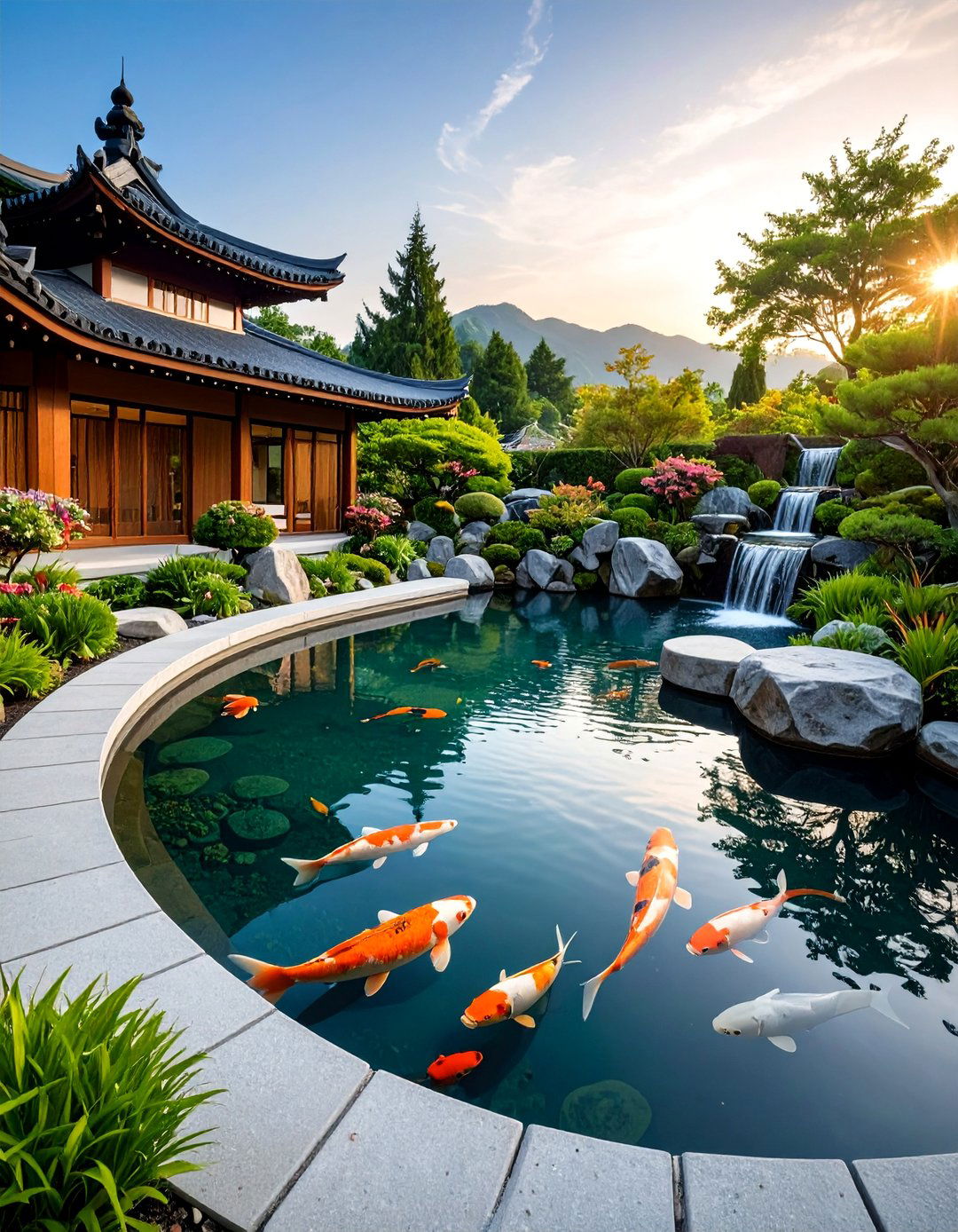 The Infinity Edge Koi Pond - 30 backyard koi pond ideas