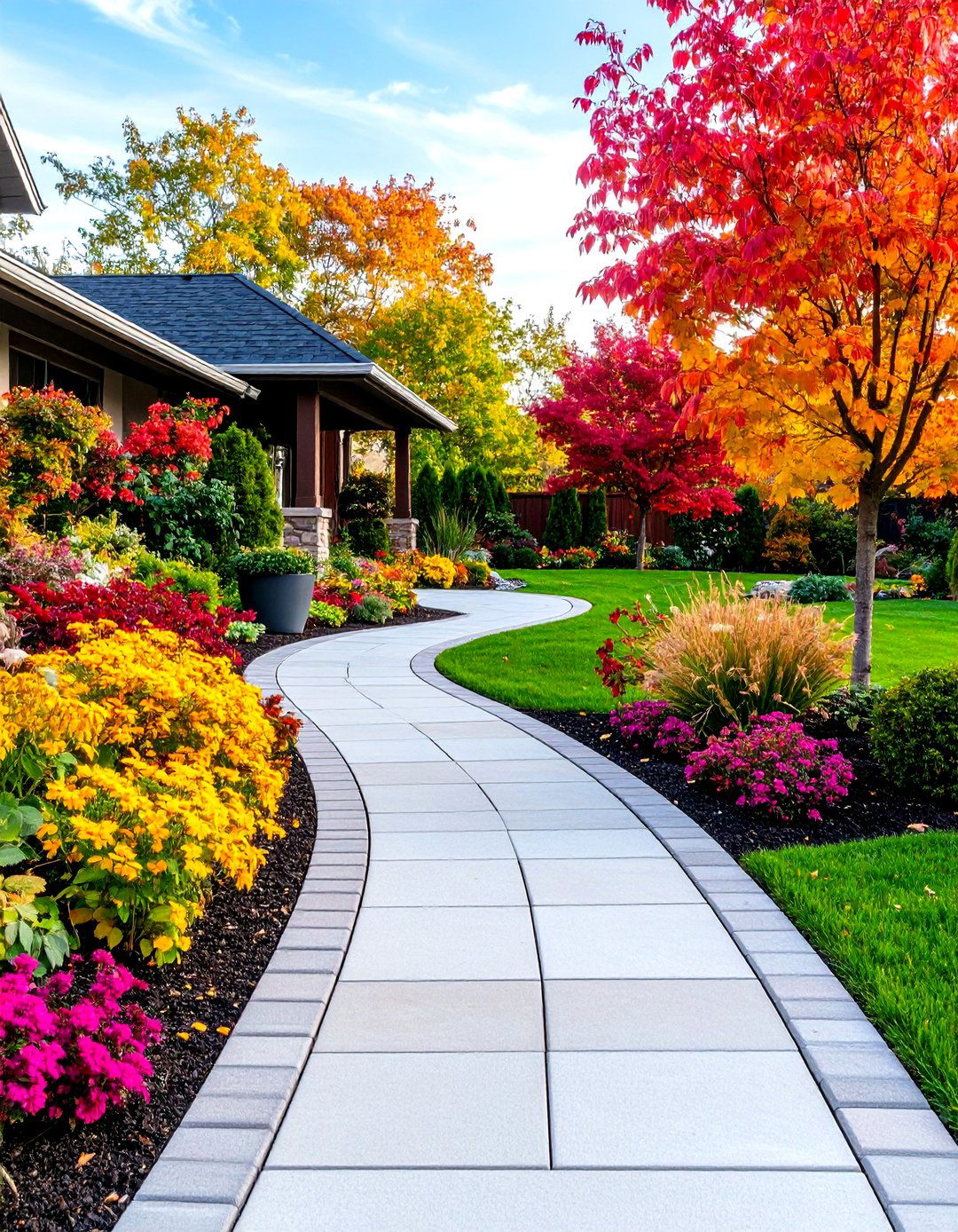 The Integrated Driveway and Walkway - 30 driveway landscape ideas