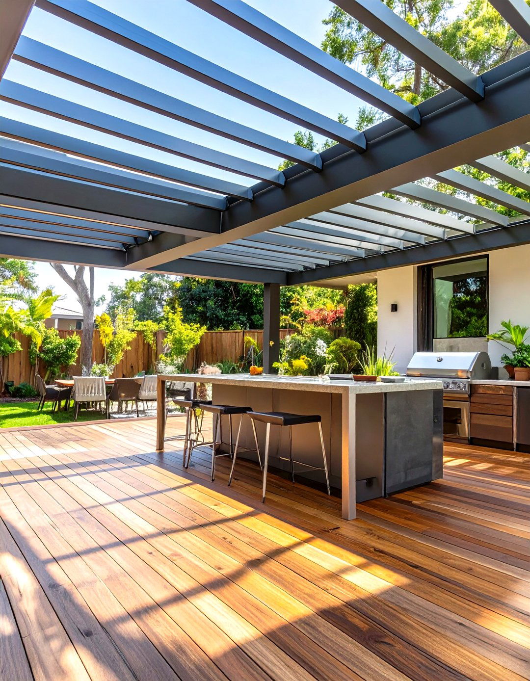 The Integrated Louvered Roof System Deck - 30 deck shade ideas