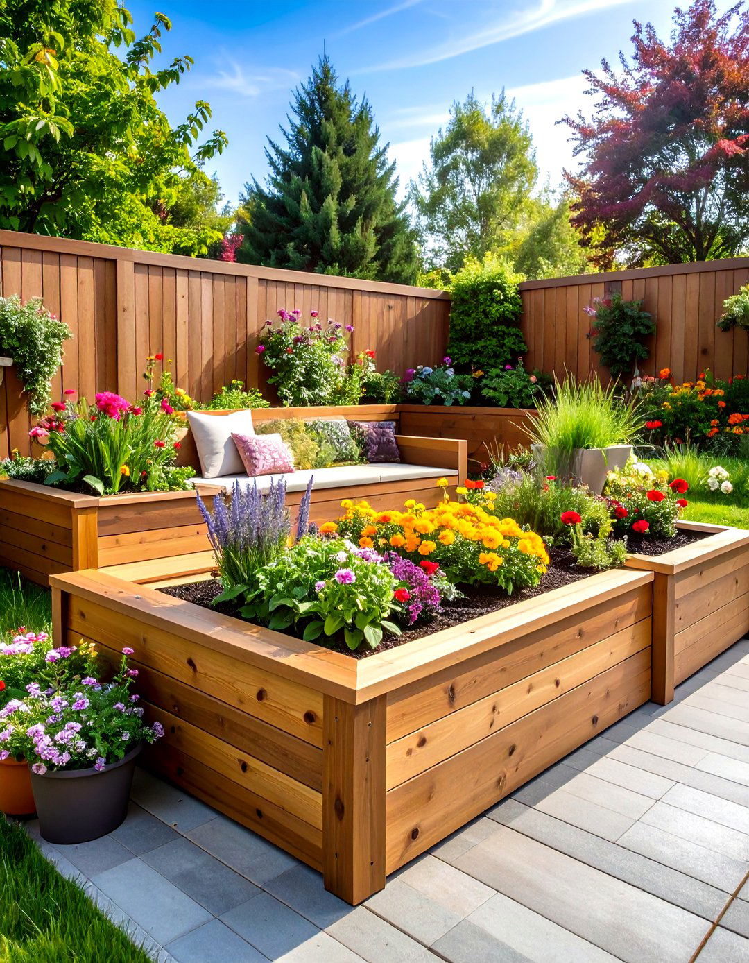 The Integrated Seating Raised Garden Bed - 30 ideas for raised garden beds