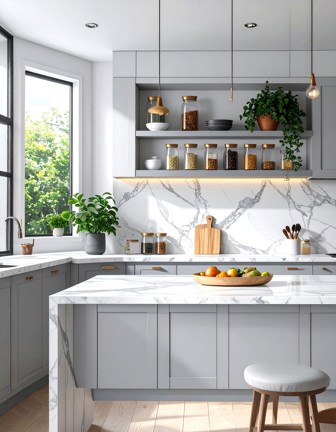 The Integrated Shelf Backsplash Kitchen - 30 modern kitchen backsplash ideas