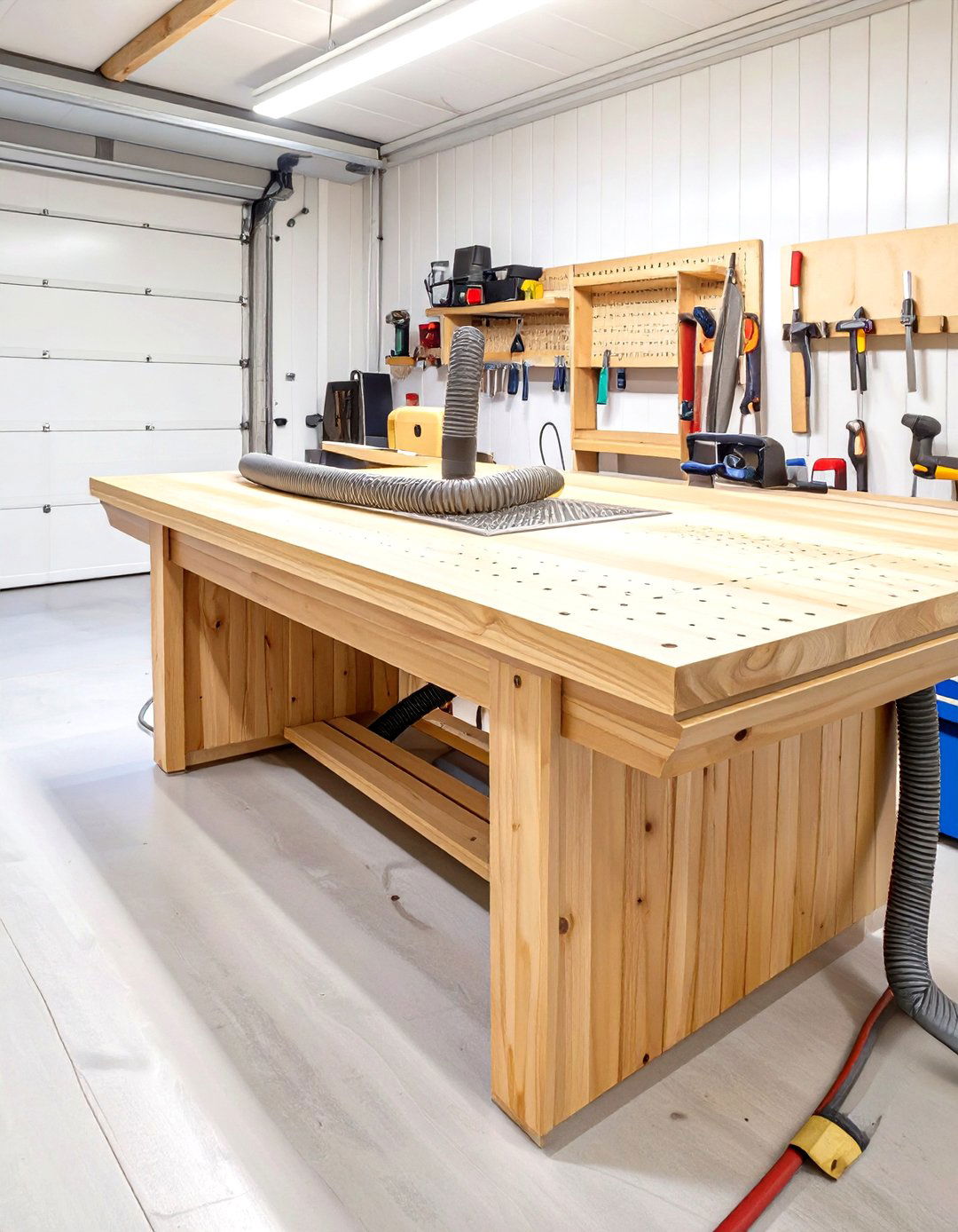 The Integrated Shop Vac Garage Workbench - 30 cool garage workbench ideas