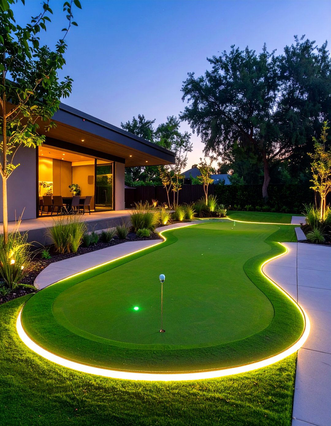 The Interactive Tech Putting Green - 30 backyard putting green ideas