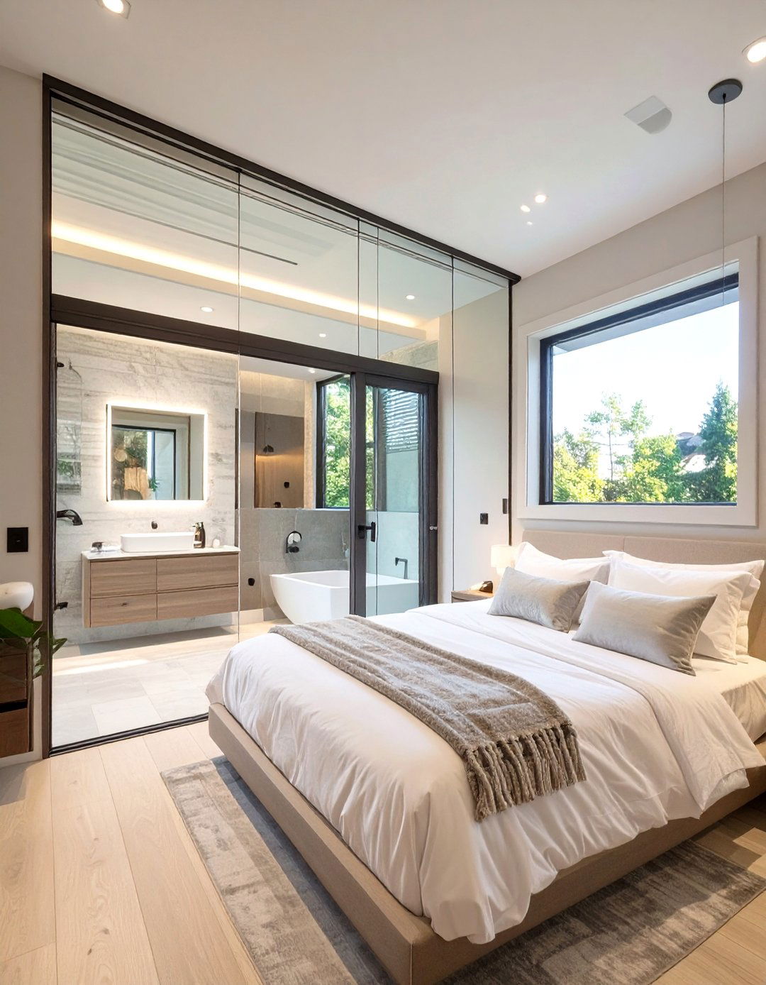 The Interior Window for a Shared Suite - 30 bathroom window ideas