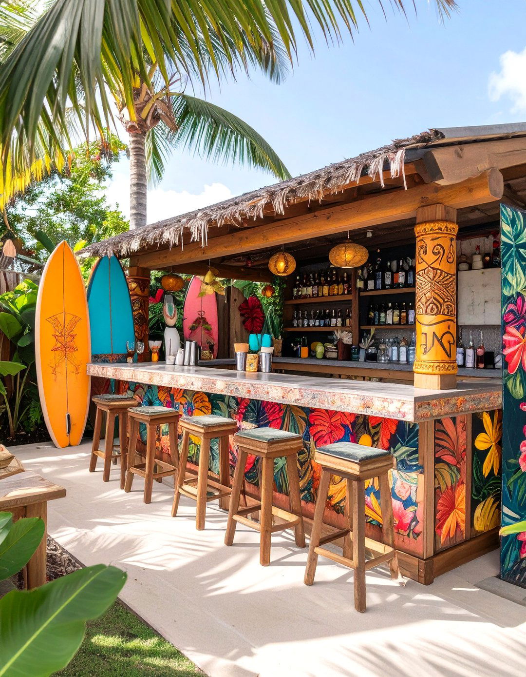 The Island Hopping Themed Bar - 30 backyard tiki bar ideas