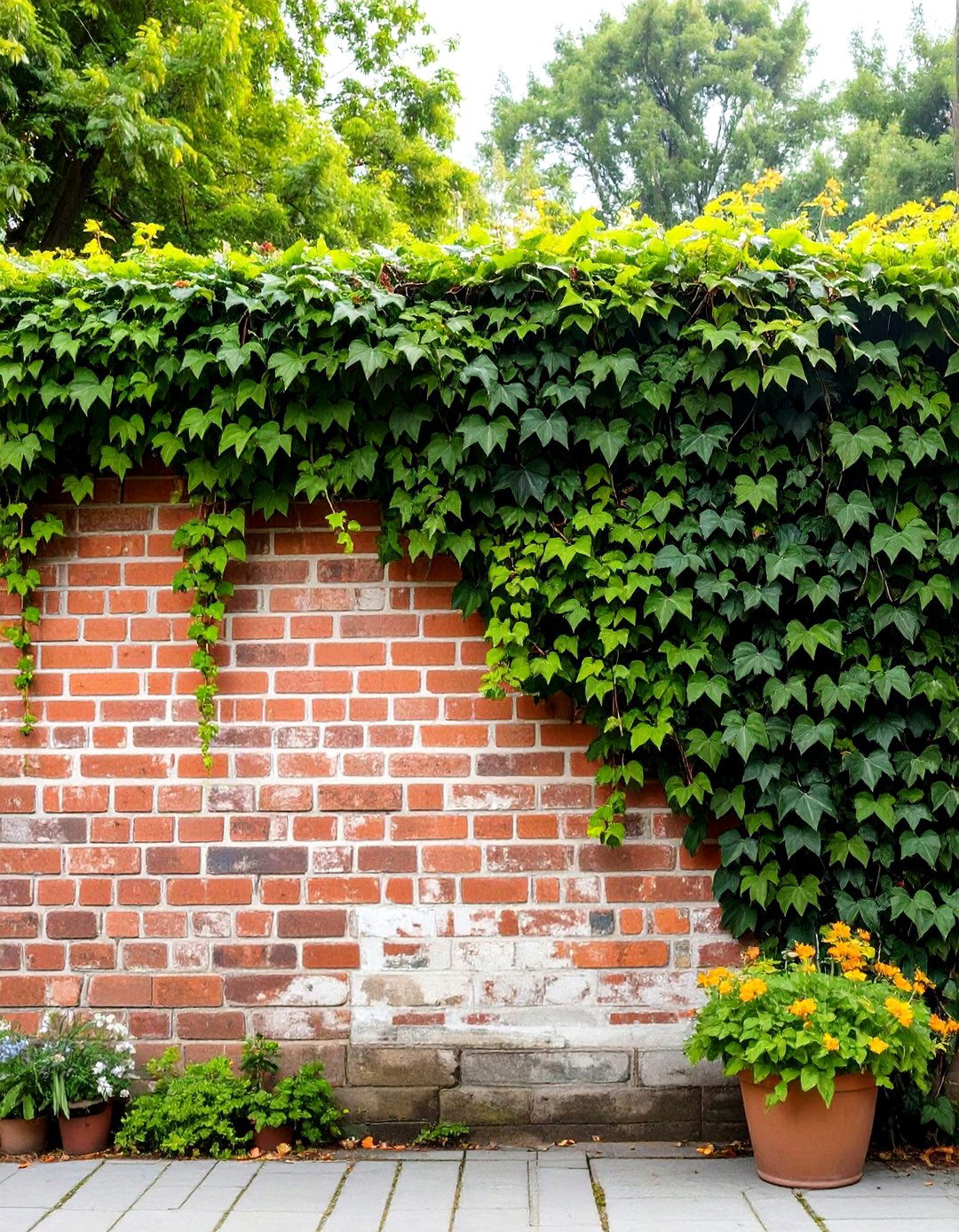 The Ivy Covered Green Wall - 30 backyard wall ideas