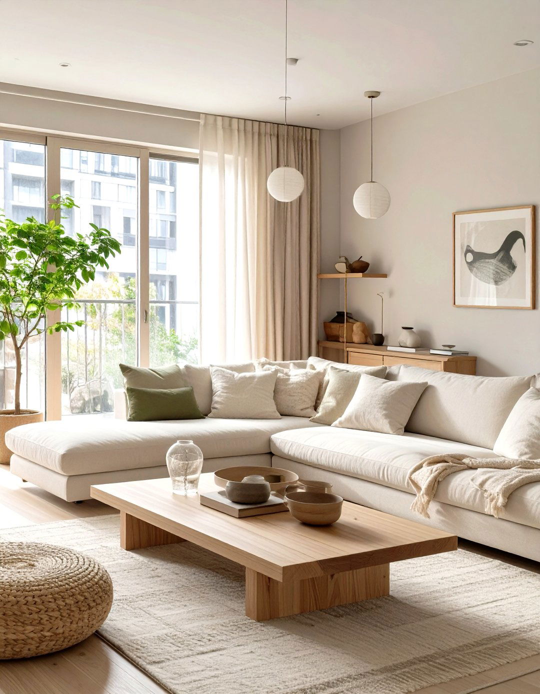 The Japandi Fusion Living Room - 30 cozy apartment living room ideas