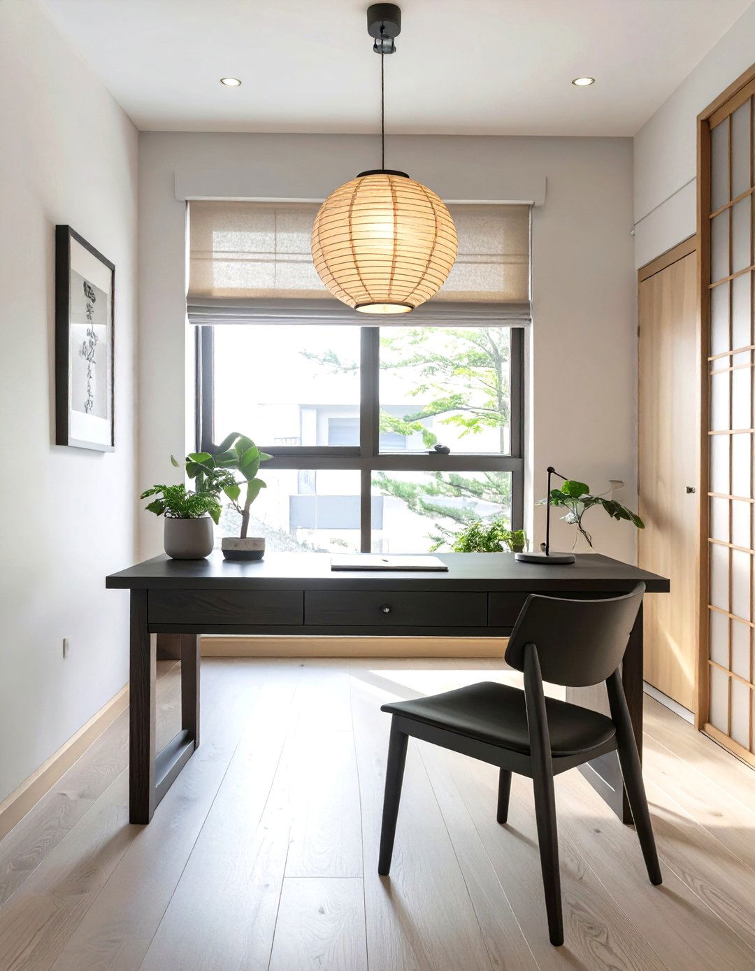 The Japandi Fusion Office - 30 creative small office interior design ideas