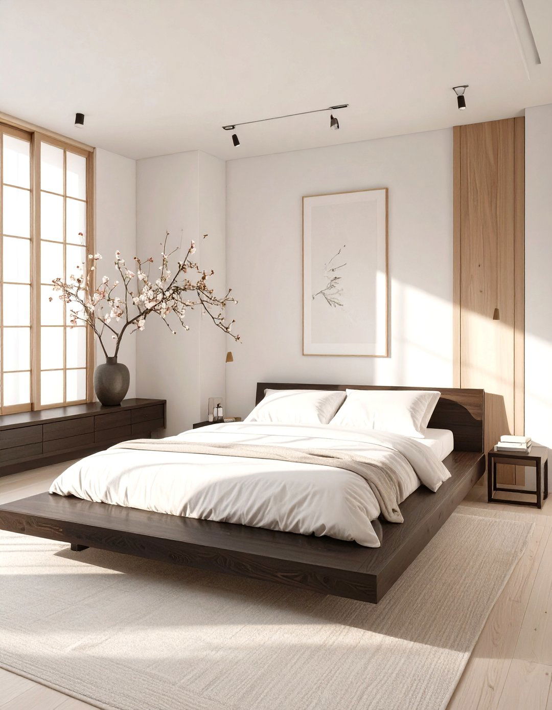 The Japandi Style White Bedroom - 30 modern white bedroom ideas