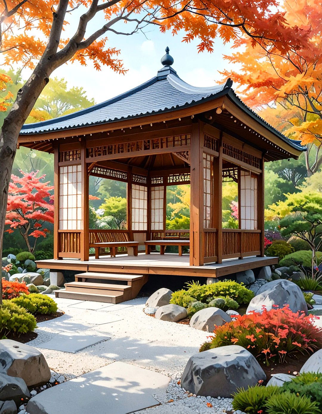 The Japanese Garden Inspired Deck Gazebo - 30 deck shade ideas