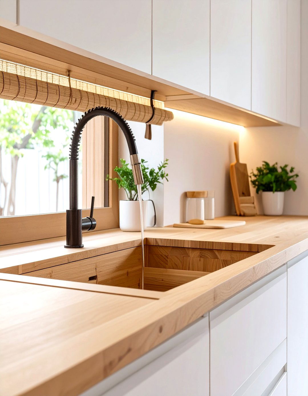 The Japanese Inspired Bamboo Kitchen Sink - 30 modern kitchen sink design ideas