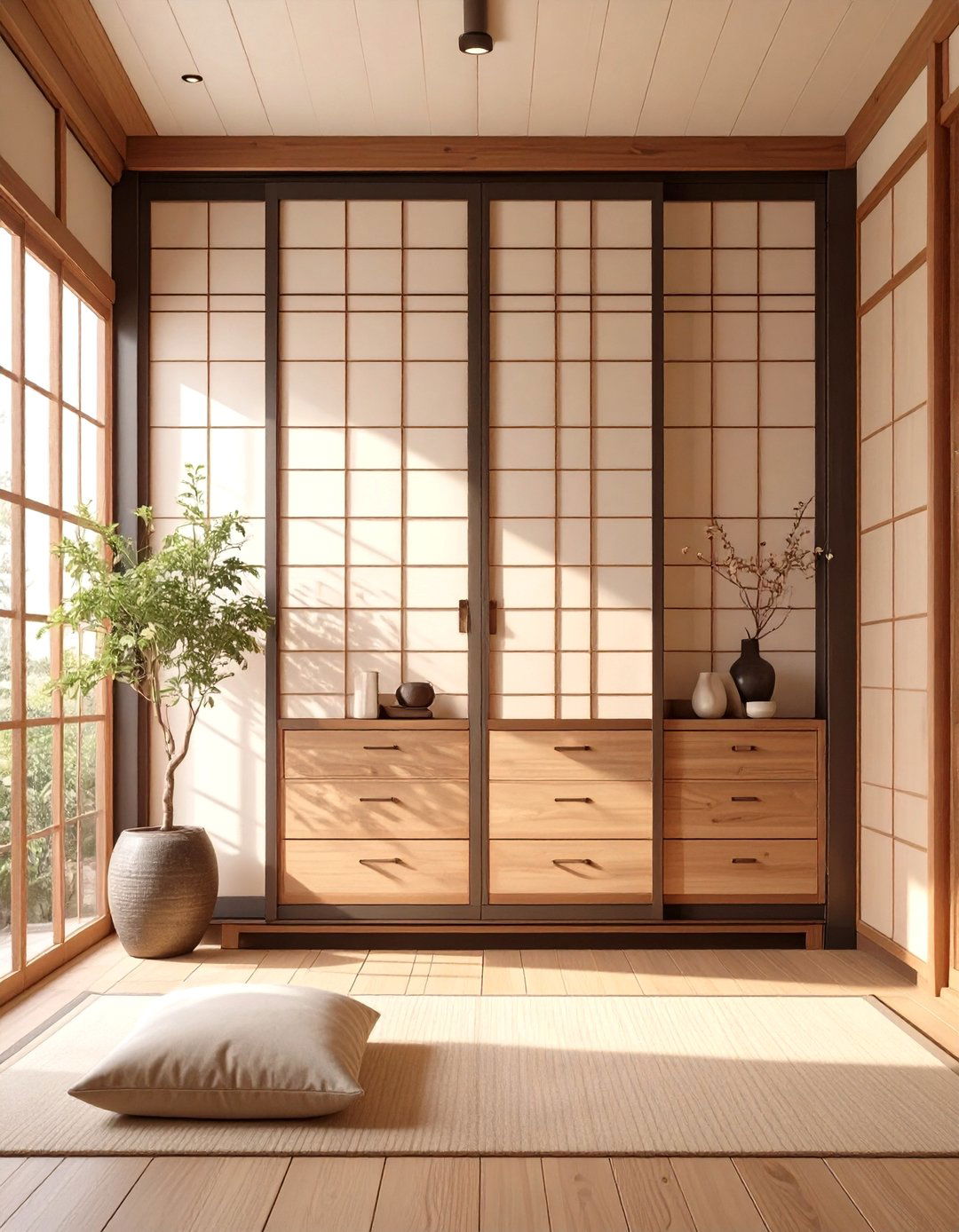The Japanese Inspired Shoji Screen Wardrobe - 30 bedroom wardrobe design ideas