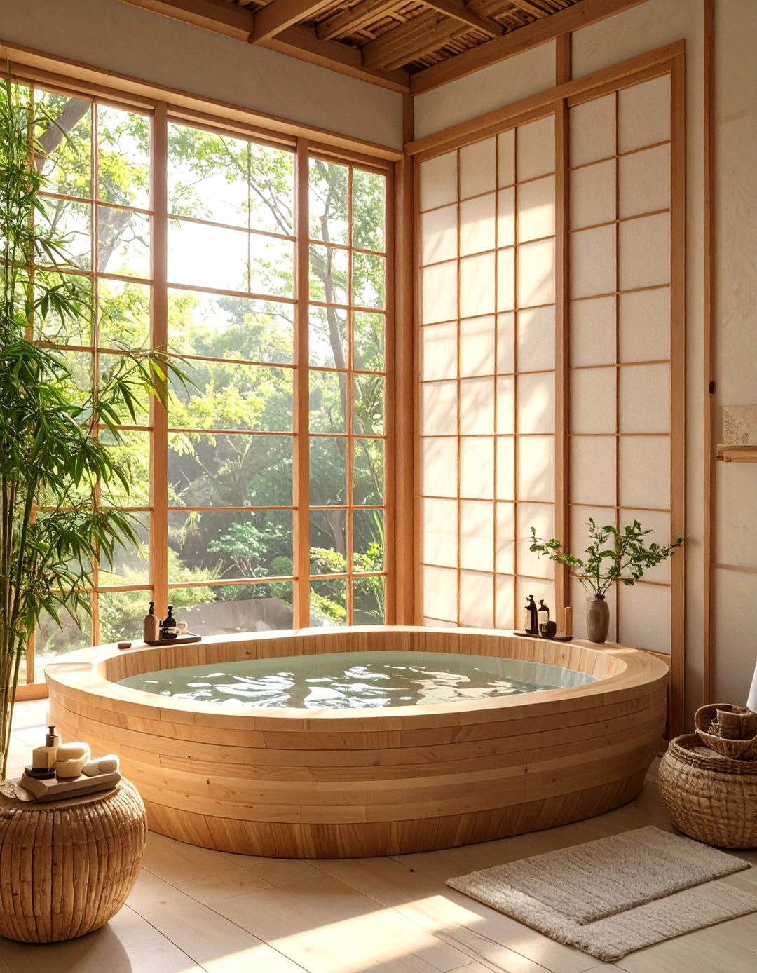 The Japanese Shoji Screen Treatment - 30 bathroom window ideas