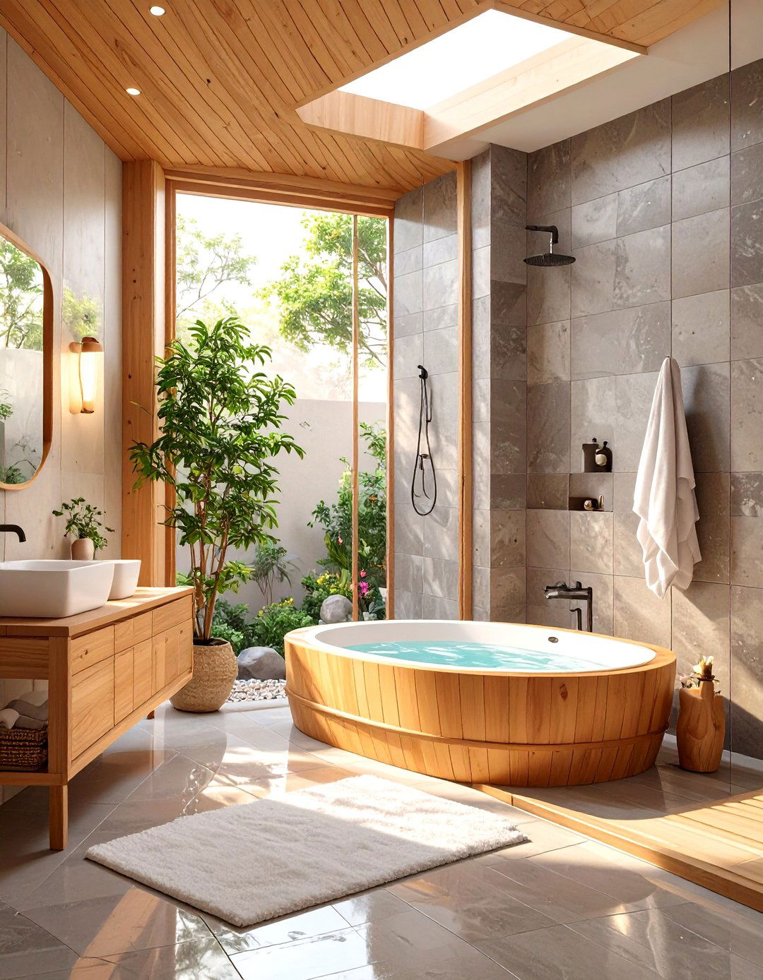 The Japanese Soaking Tub and Shower Combination - 30 bathroom shower designs