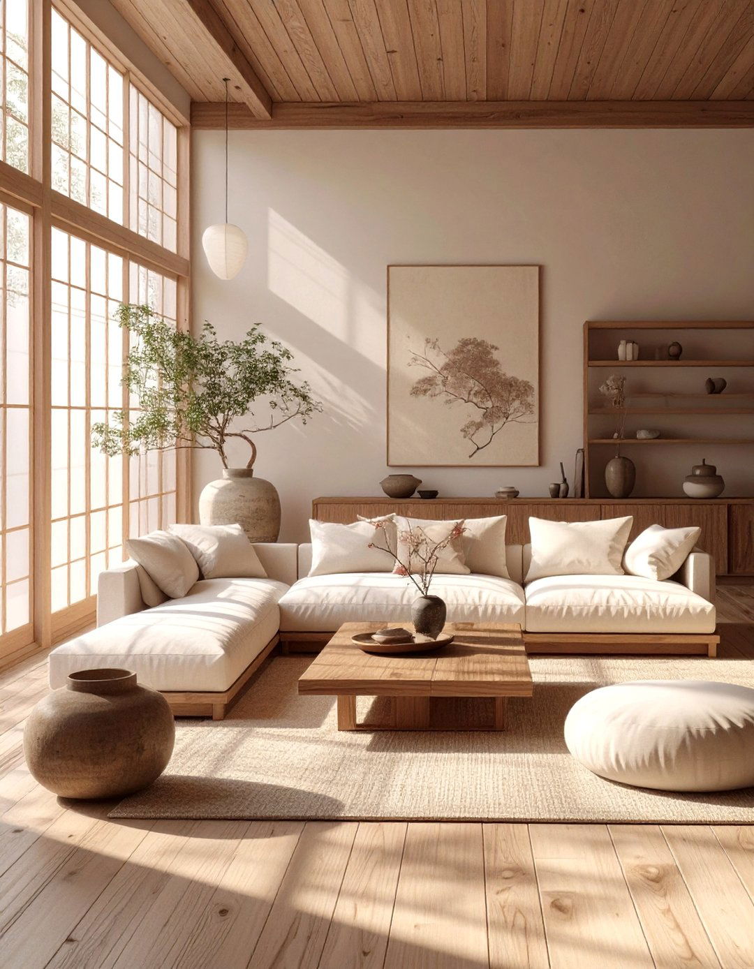 The Japanese Wabi Sabi AI Living Room - 30 ai living room design ideas