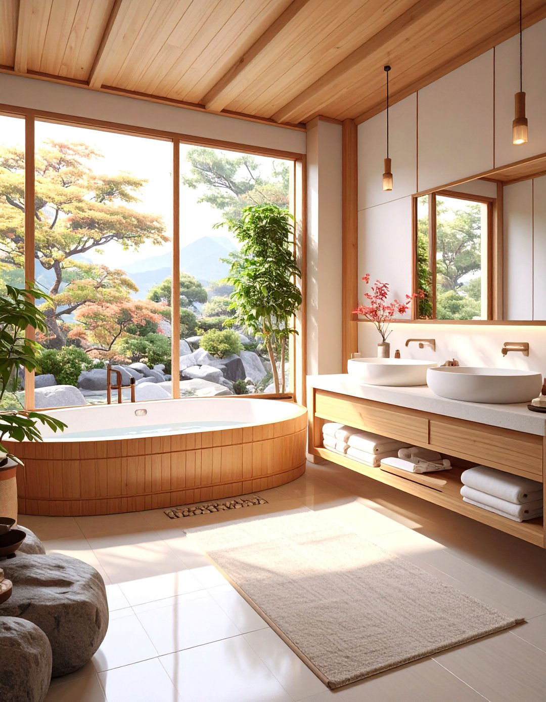 The Japanese Zen Bathroom - 30 masculine bathroom ideas